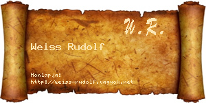 Weiss Rudolf névjegykártya